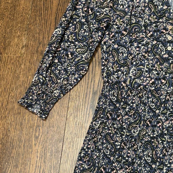 Veronica Beard Navy Paisley 3/4 Sleeve Dress - Picture 7 of 12